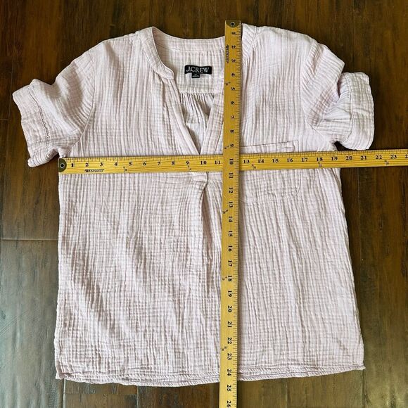 J. CREW V-Neck Double Gauze Popover Top #BI431 Light Purple / Pink - Picture 10 of 10